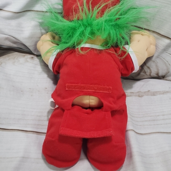 Russ Troll Doll Jangles Christmas Blue Eyes Green Hair 12 Inch - Picture 8 of 12